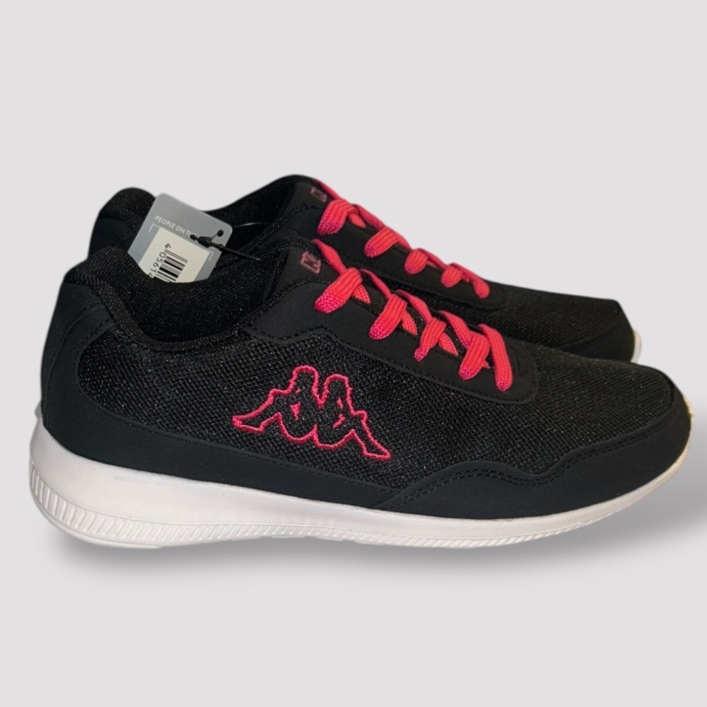 NWT Kappa Unisex Low-Top Sneakers Black n Hot Pink size 7